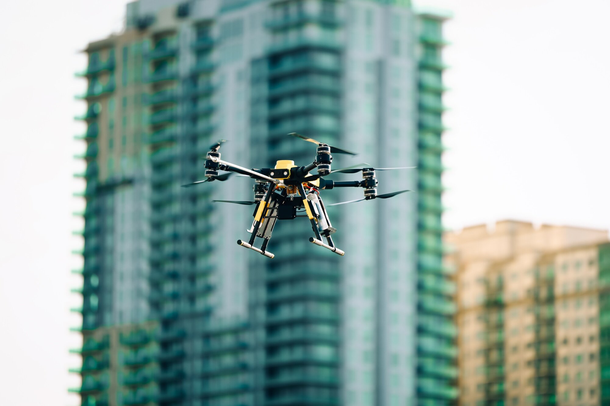 Apellix drone flying near residential buildings